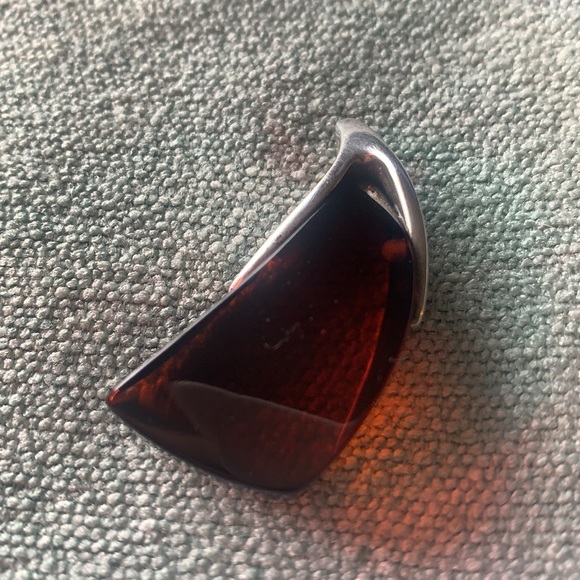 Amber and Sterling Silver Pendant - Picture 2 of 11